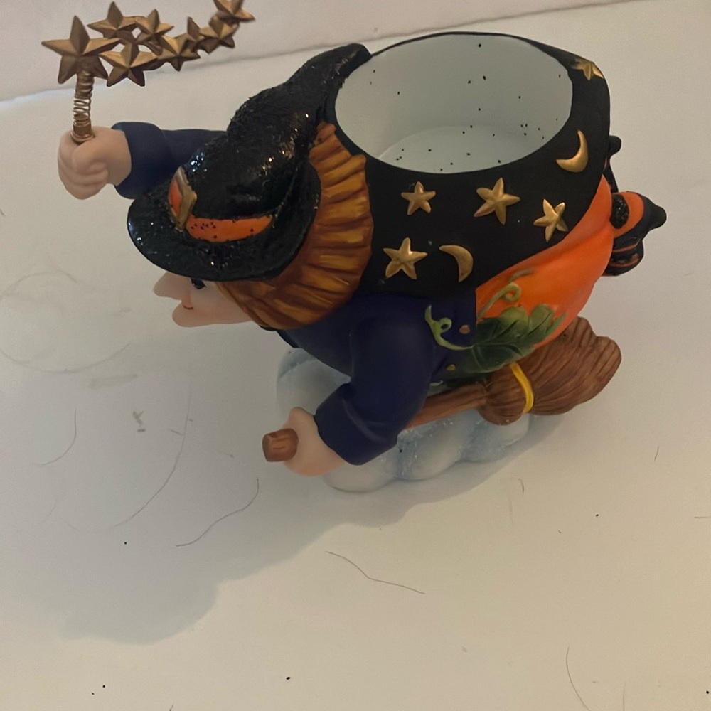 Partylite pumpkin witch votive holder